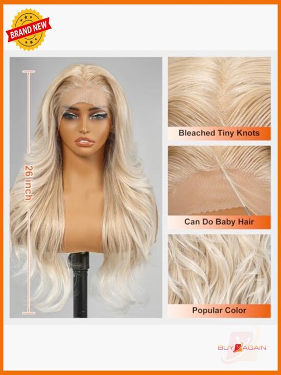 26in HD Lace Front Wig Glueless Wavy Synthetic Hair Daily Wear main image 3